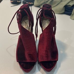 Aldo peep toe bootie heels